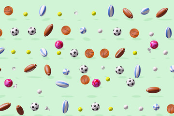 様々なスポーツ競技のボール　　
