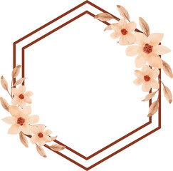 Brown Flower Wreath Frame 