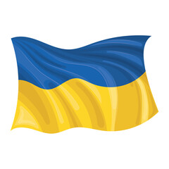 Isolated waved flag of Ukraine Vector