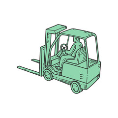 Forklift Truck Operator Mono Line
