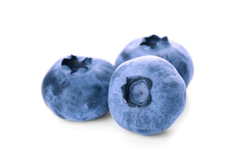 Tasty fresh ripe blueberries on white background