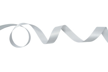 PNG. Abstract silver ribbon line art.