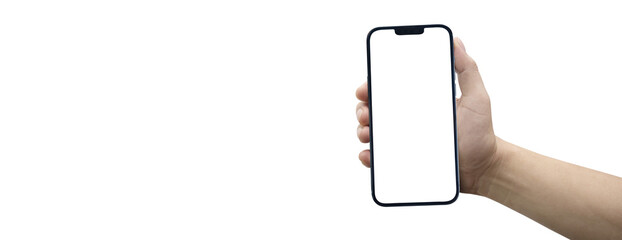 cell phone in hand with transparent background png - easy modification
