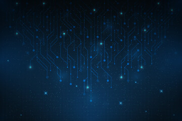 Circuits blue gradient digital background