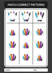 Match pattern game with crayons. worksheet for preschool kids, kids activity sheet