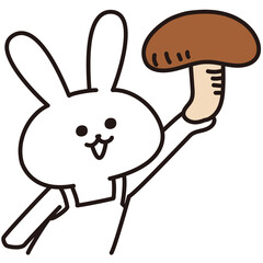 色加工ok うさぎ素材No.49 きのこ
