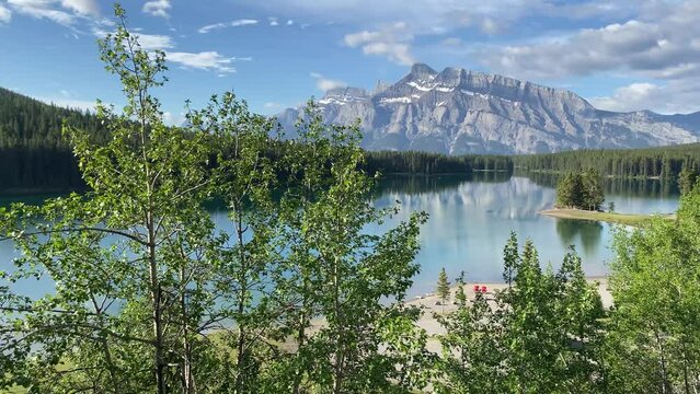 Johnson Lake in Banff National Park during summer
