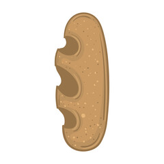 Isolated baguette bread icon Bakery product Vector