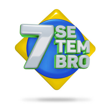 7 de Setembro, selo 3d data comemorativa, bandeira do Brasil