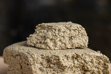 Sunflower halva broken into pieces