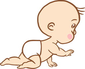 Obraz premium Cute Baby Babies Boy Cartoon Flat collection illustration