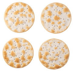 Round crackers isolated on alpha background.