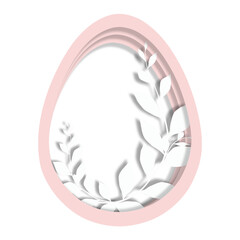 PNG. Pink Easter egg paper cut.