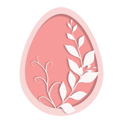 PNG. Pink Easter egg paper cut.