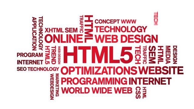 HTML5 animated tag word cloud;text design animation kinetic typography seamless loop.