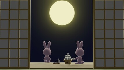 お月見　うさぎ