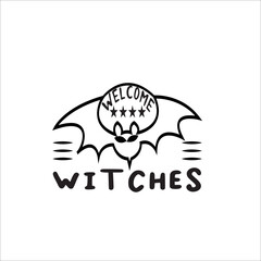 Naklejka premium This is an instant download cutting file compatible with many different cutting software Possible to Uses for men, women, kids, baby or Birthday girl-WELCOME WITCHES-