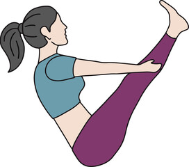 Woman Girl Yoga Meditation People Pose Spiritual Flat illustration