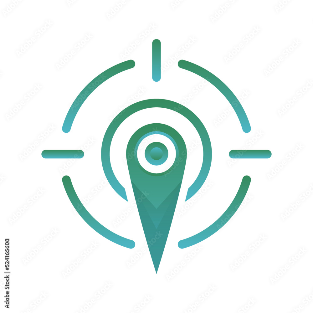 Poster target location logo gradient design template icon element