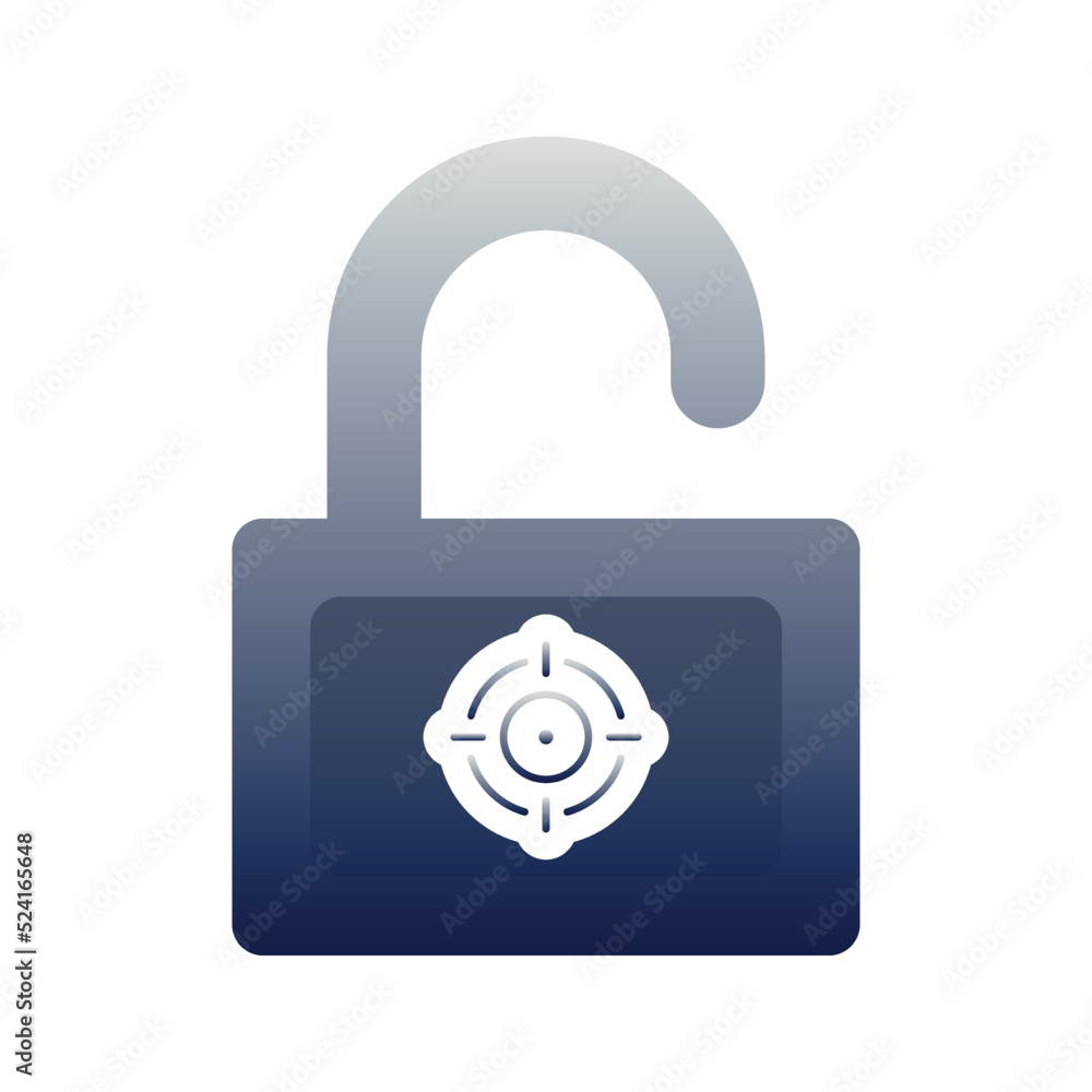 Poster target padlock logo gradient design template icon element