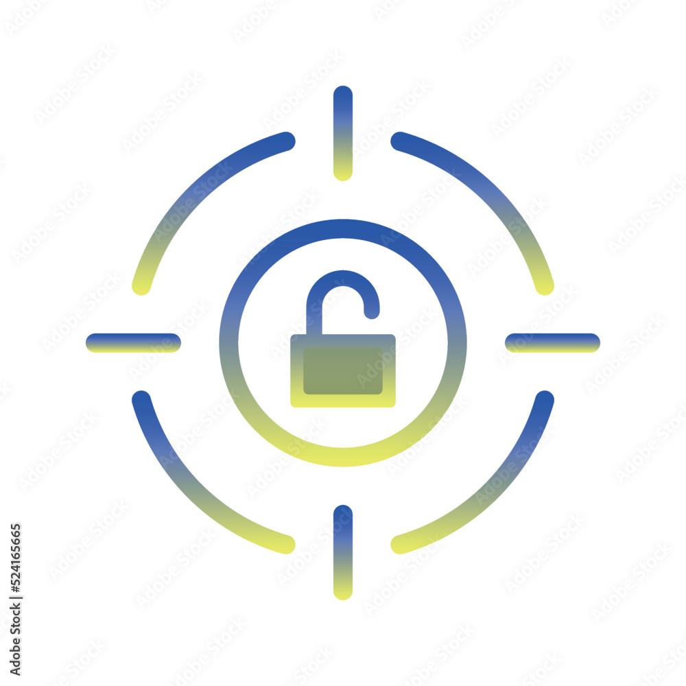 Poster target padlock logo gradient design template icon element