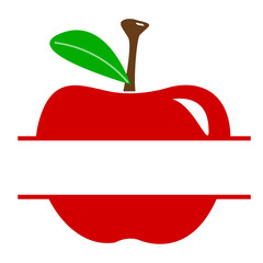 Red Apples with Split Monogram design