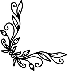 Ornamental Flower Line Art
