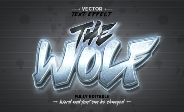 The wolf editable text effect