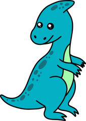 Obraz premium Cute Dinosaurs Fossil cartoon doodle character Hand drawn flat line art