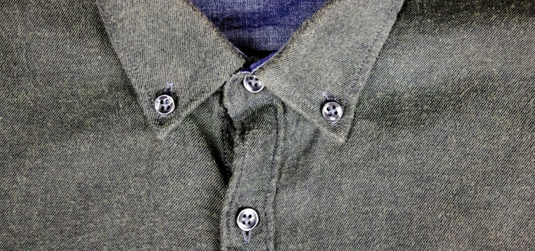 Shirt Collar.Dark Green Shirt With Buttons.Men's Shirt Design,casual Shirt Fashion.