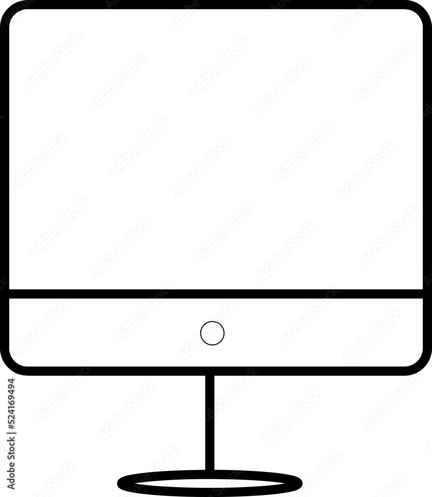 Aufkleber outline computer monitor icon isolated on white background..eps