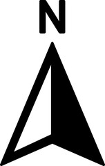 north arrow icon symbol vector. on white background.eps