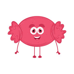 Isolated candy cartoon kawaii Sweet dessert Vector