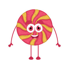 Isolated candy cartoon kawaii Sweet dessert Vector