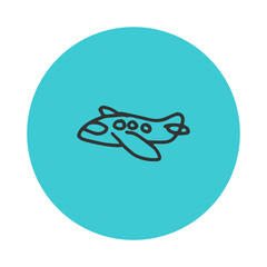 airplane in cute hand drawn line illustration for icon design