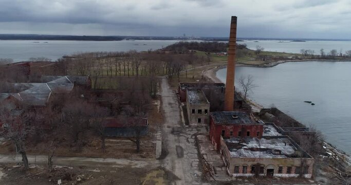 Mass Unmarked Graves At Hart Island, New York City, Aerial Drone Footage