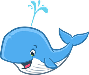 Cartoon Happy Whale
