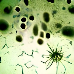 3D rendering Bacteria closeup, virus