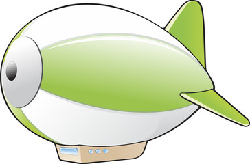 Transparent background illustration of a cartoon zeppelin © mumut