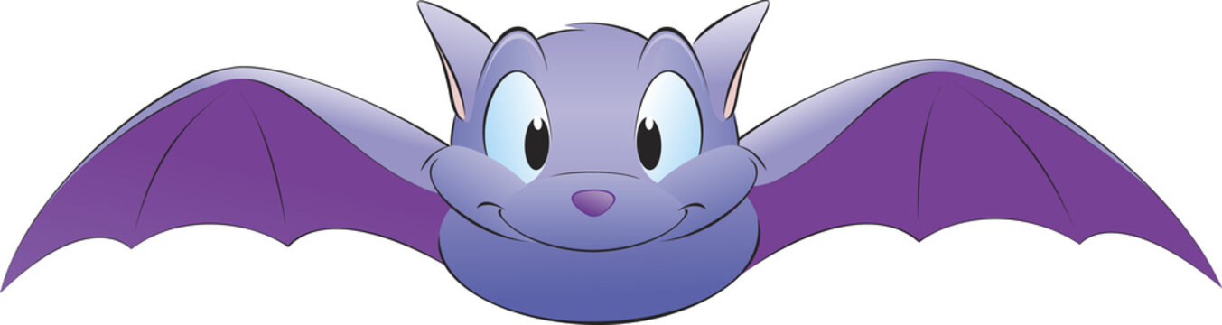 transparent background illustration of a cute cartoon bat