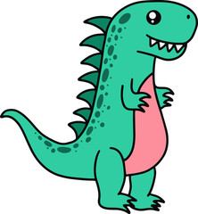 Obraz premium Dino Fossil Dinosaurs Baby kids Animal Cartoon Doodle Funny Clipart