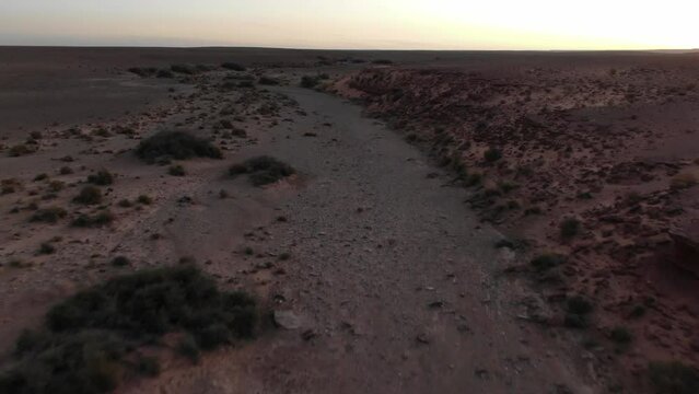 First person forward pov of Moroccan area of Morocco Erfoud desert in Africa