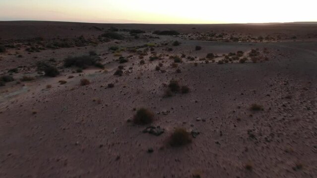 First person forward view over Moroccan area of Morocco Erfoud desert in Africa