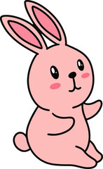 Obraz premium Cute Rabbit Bunny little Kids Baby Animal Cartoon Clipart doodle
