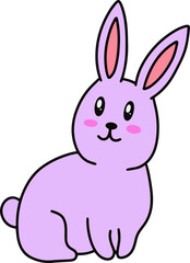 Fototapeta na wymiar Cute Rabbit Bunny little Kids Baby Animal Cartoon Clipart doodle