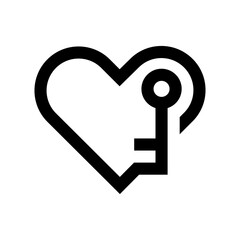 Simple Love icon monoline design