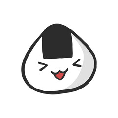 cute food character. funny sushi traditional Japanese food in cartoon. kawaii illustration for emoticon, symbol, icon, etc.