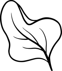 Hand Drawn Leaf Sketch Line Art
