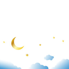 Naklejka na ściany i meble illustration of the sky with moon and star decoration