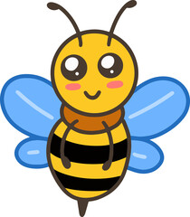 Cute Bee Honey Animal with different pose cartoon clipart childish little bee mascot flat design